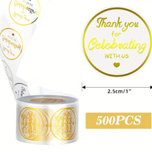 Cargar imagen en el visor de la galería, Rollo de Sellos - Transparentes Bronceados Thank You for Celebrating with us