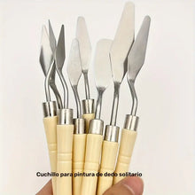 Cargar imagen en el visor de la galería, Juego de 8 Espatulas Beige para Glaseado en Acero Inoxidable