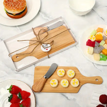Cargar imagen en el visor de la galería, Tabla para quesos en madera (Bamboo) y Cuchillo
