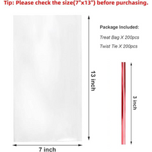 Cargar imagen en el visor de la galería, Bolsas de Celofán &amp; Lazos giratorio Rojo - 50 unidades
