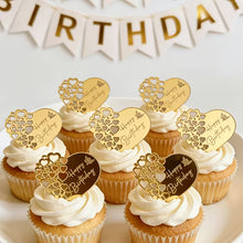 Cargar imagen en el visor de la galería, Cake &amp; Cupcake Topper Corazones
