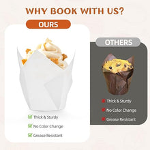 Cargar imagen en el visor de la galería, Cupcake Liner Tulipanes Blancos - 50 Unidades
