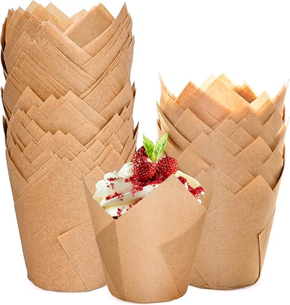 Cupcake Liner Tulipanes Naturales - 50 Unidades