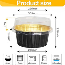 Cargar imagen en el visor de la galería, Mini Moldes Redondos Con Tapa Negros- 10 unidades
