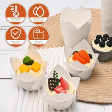 Cargar imagen en el visor de la galería, Cupcake Liner Tulipanes Blancos - 50 Unidades
