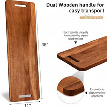 Cargar imagen en el visor de la galería, Tabla larga 36" x 11" para quesos en madera
