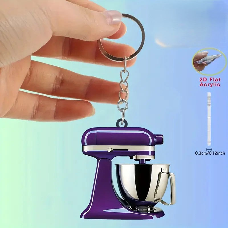 Llavero en Acrílico Batidora Violeta