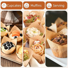 Cargar imagen en el visor de la galería, Cupcake Liner Tulipanes Naturales - 50 Unidades
