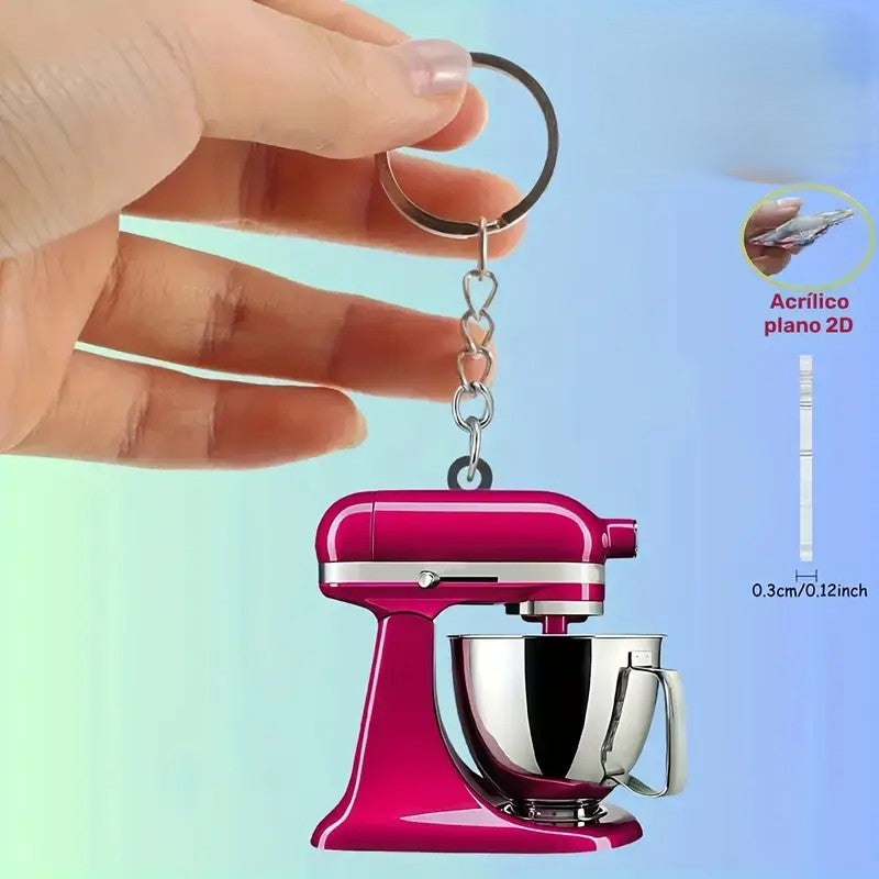 Llavero en Acrílico Batidora Rosada