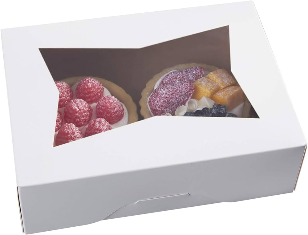 caja pequeña para postres, donut box, cookie box, caja para postres, caja para fresas, caja 8x5.75x2.5