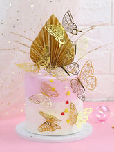 Cargar imagen en el visor de la galería, cake topper mariposas doradas, mariposas para bizcochos
