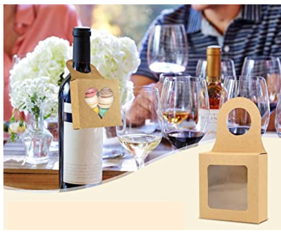 Caja Para Botellas De Vino Con Ventana- Paquete 5 Unidades