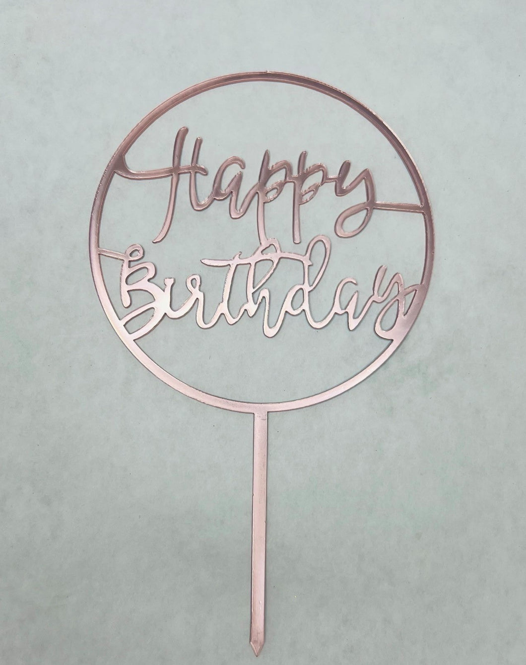 Cake Topper Happy Birthday Rose Gold