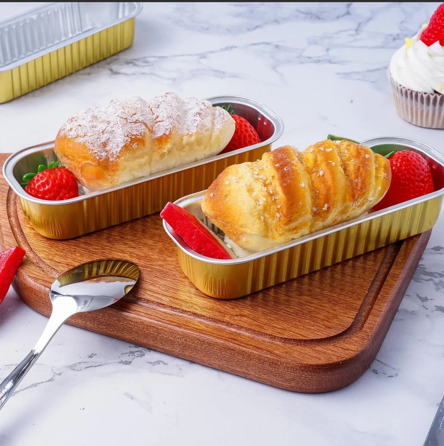 Moldes Dorado Para Hornear con Tapa - Paquete de 10 unidades – Party ...