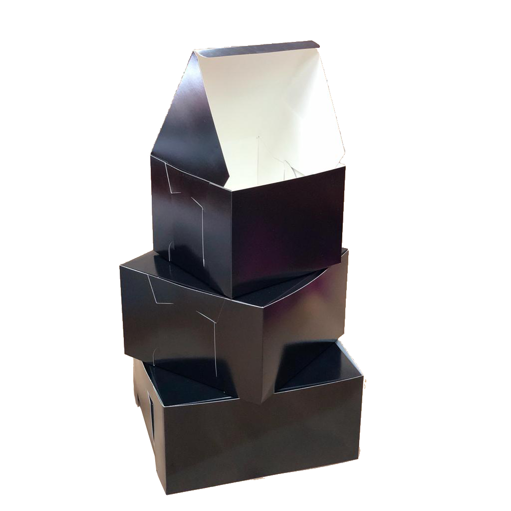 Caja Negra con Ventanilla 10X10X6 - Paquete de 12 Unidades