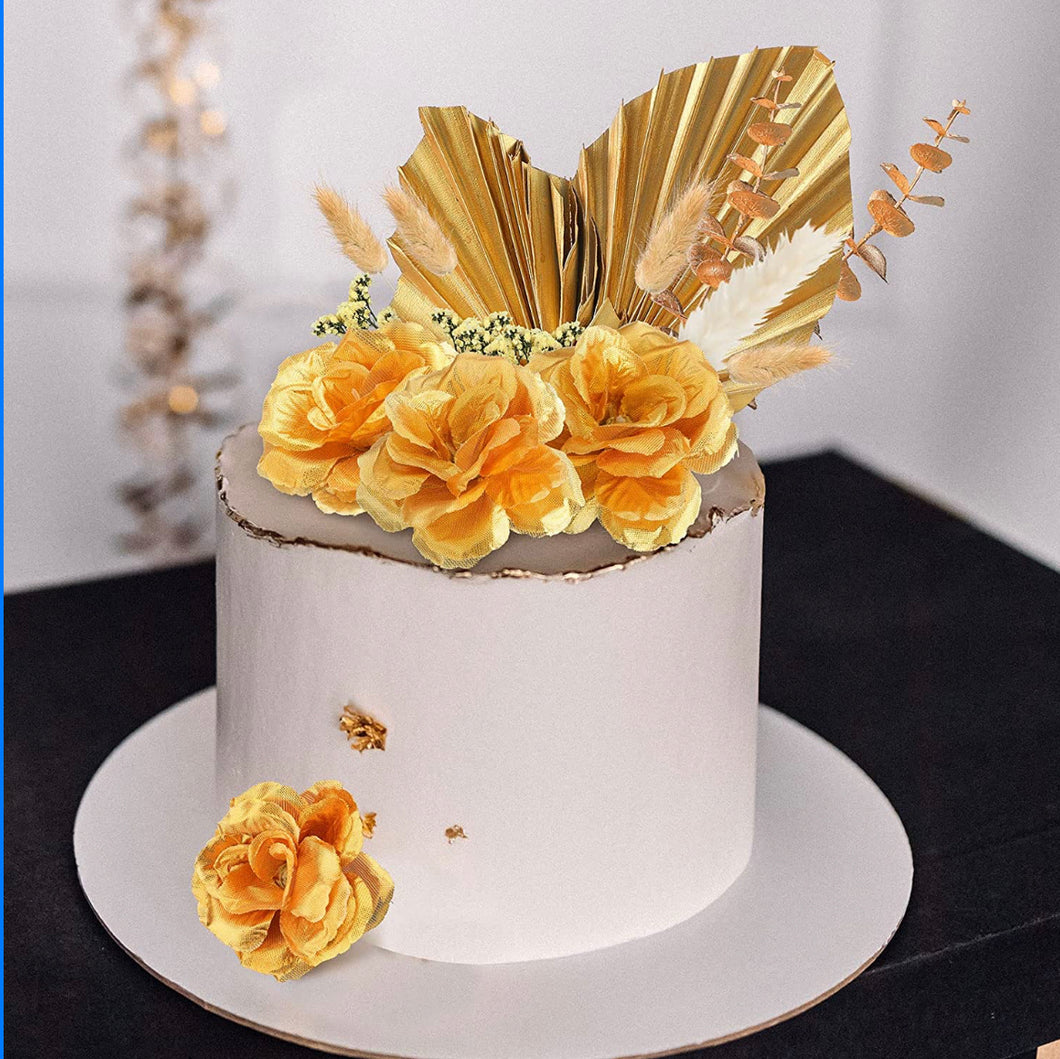 Gold Boho Leaf Cake Topper